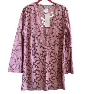 NWT Pink Floral Lace Swimsuit Cover up